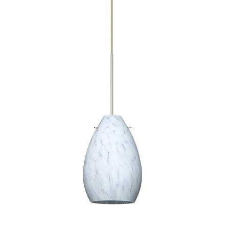 Besa Lighting Pera 6 Cord Pendant, Carrera, Satin Nickel Finish, 1x5W LED 1XT-171319-LED-SN
